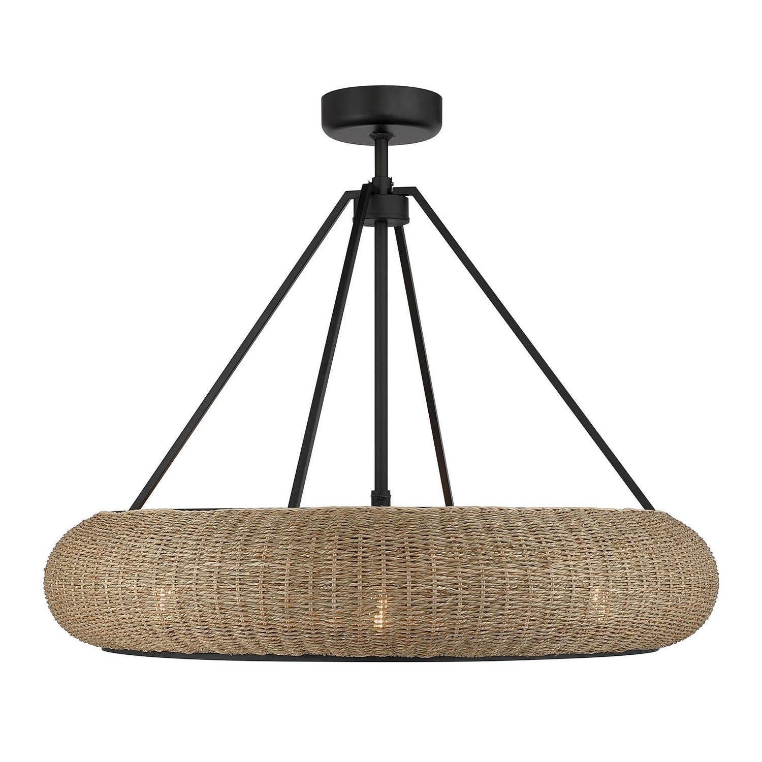Gaia Six Light Fan D'Lier in Matte Black