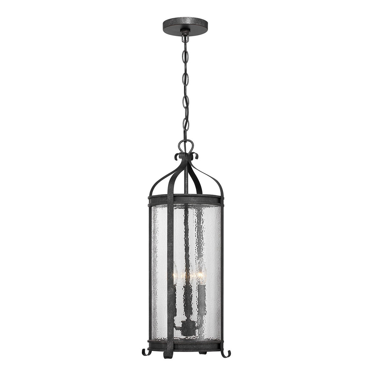 Preston Three Light Outdoor Hanging Lantern in Iron Oxide