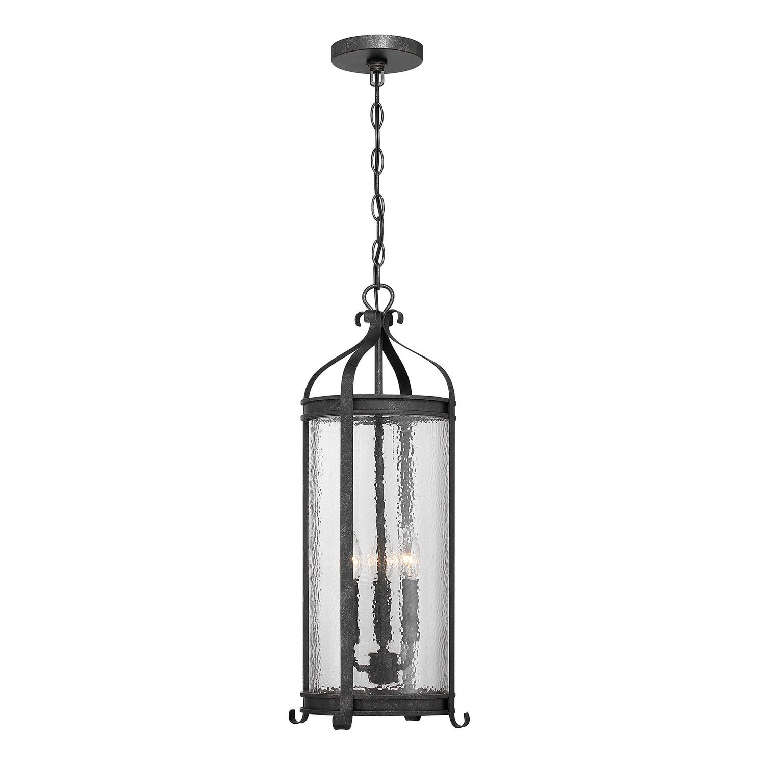 Preston Three Light Outdoor Hanging Lantern in Iron Oxide