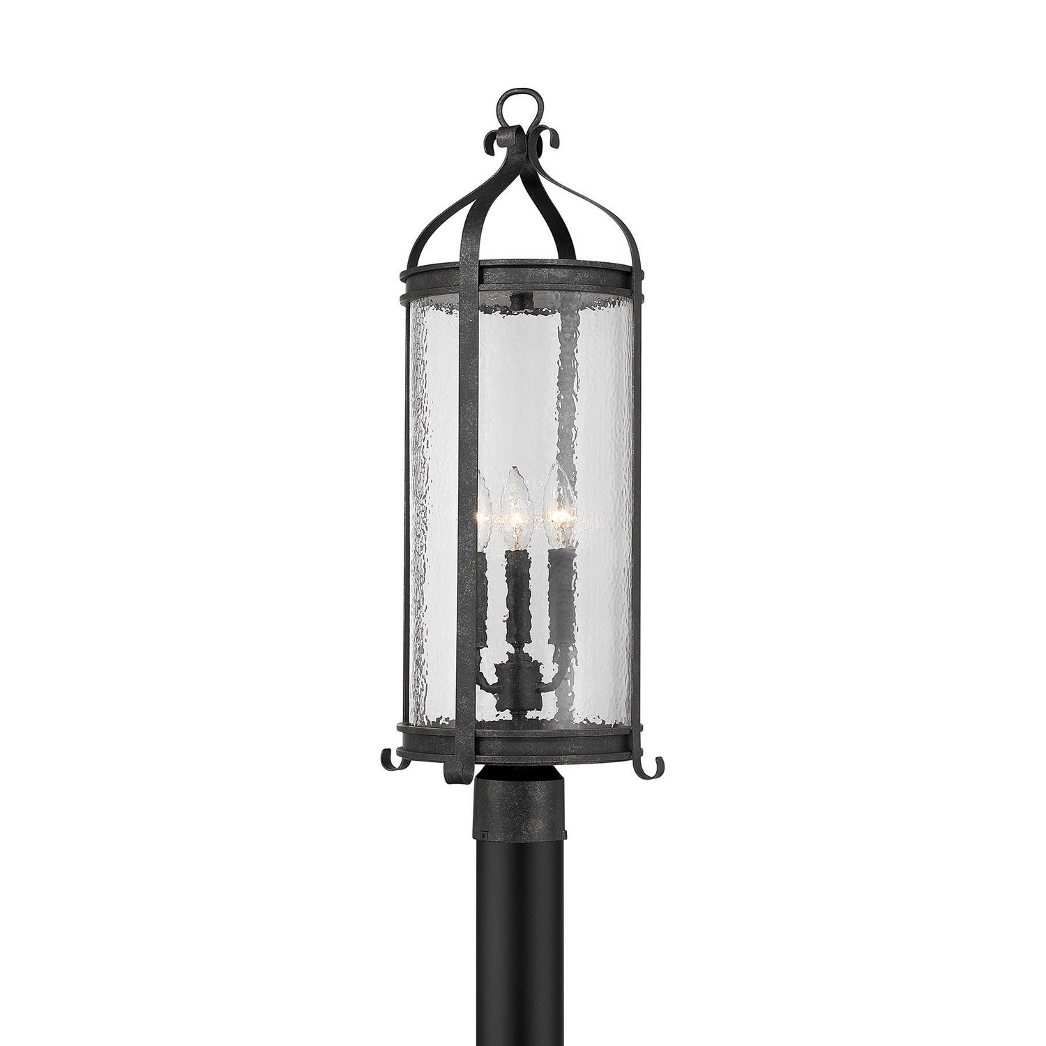 Preston Three Light Outdoor Post Lantern in Iron Oxide