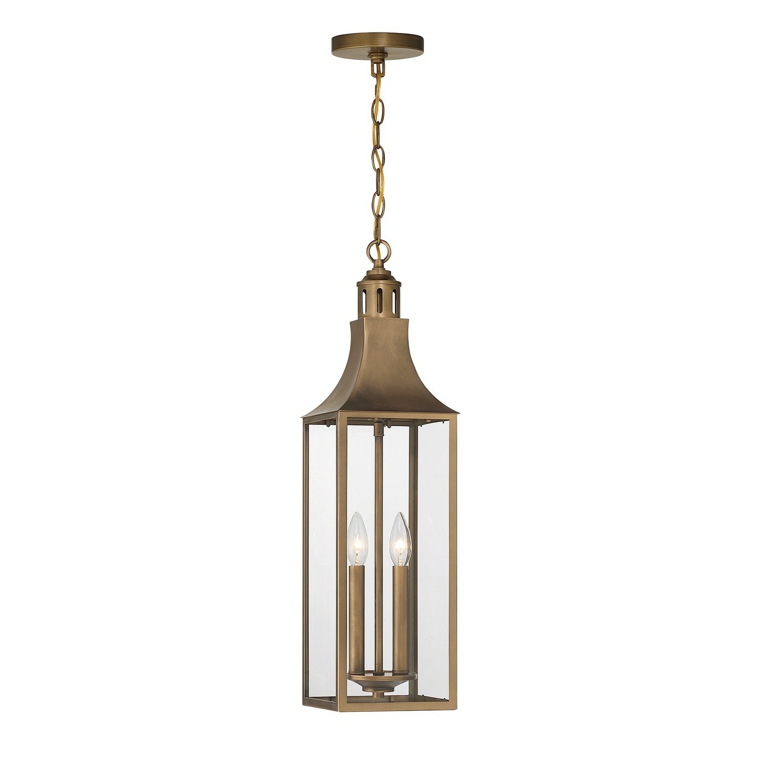 Lancaster Two Light Outdoor Hanging Lantern in Atlas Bronze