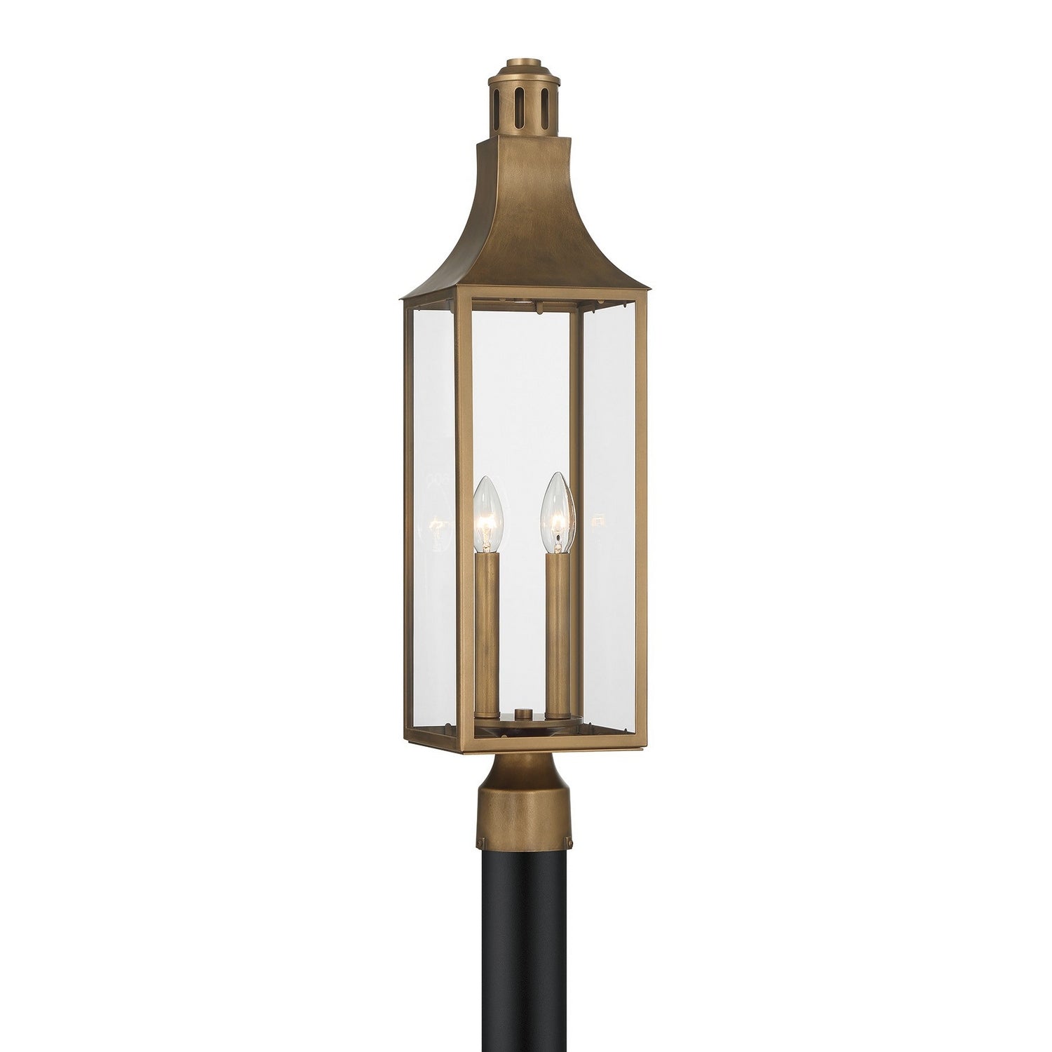 Lancaster Two Light Outdoor Post Lantern in Atlas Bronze
