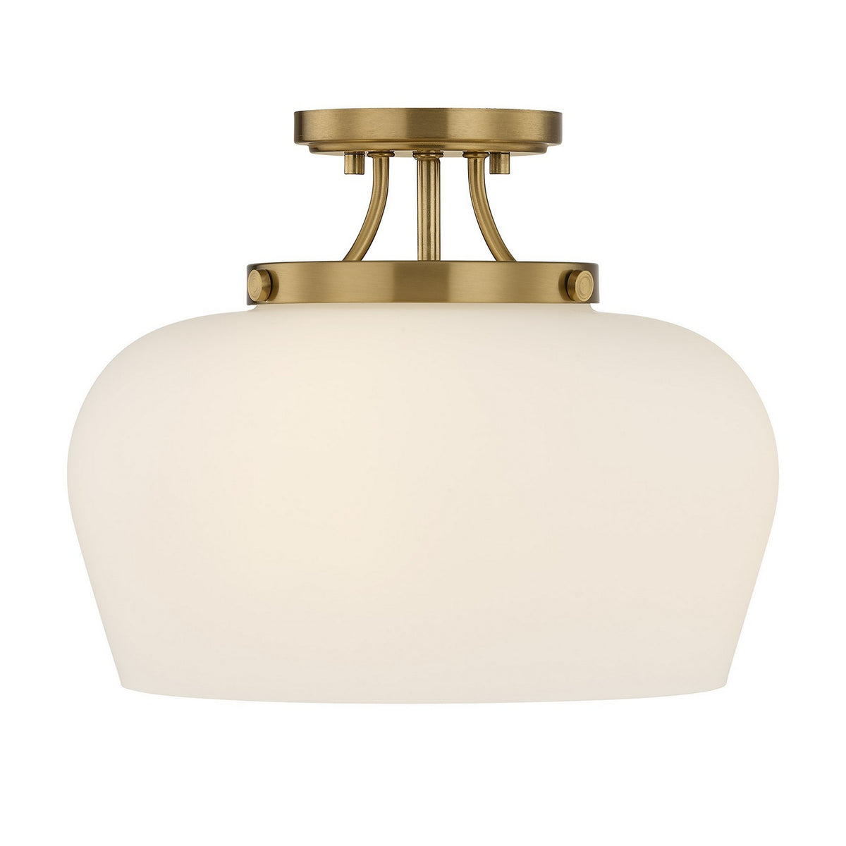 Octave Three Light Semi-Flush Mount in Satin Nickel