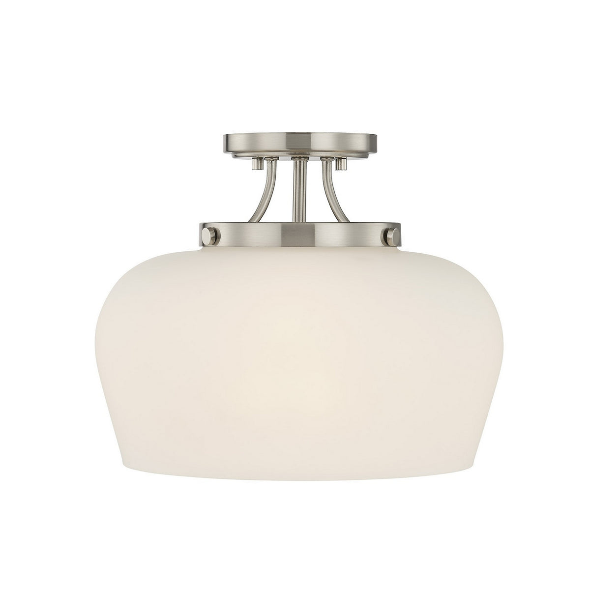 Octave Three Light Semi-Flush Mount in Satin Nickel