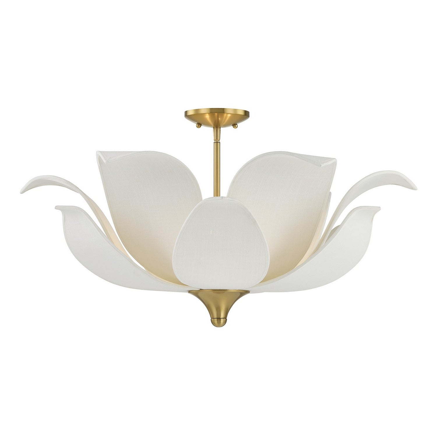 Plafonnier/Suspension Elsie six lumières convertible laiton chaud