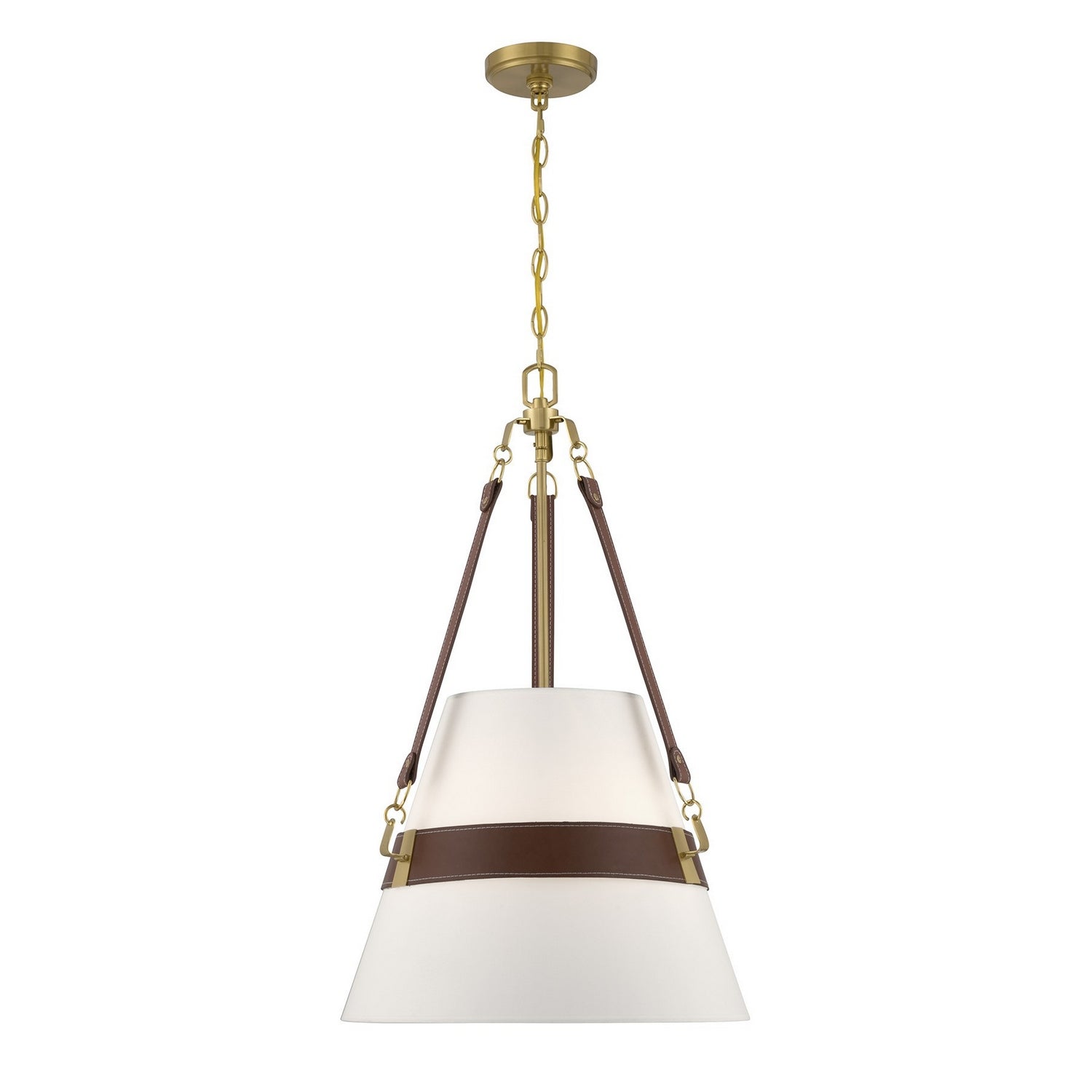 Corinth Three Light Pendant in Warm Brass