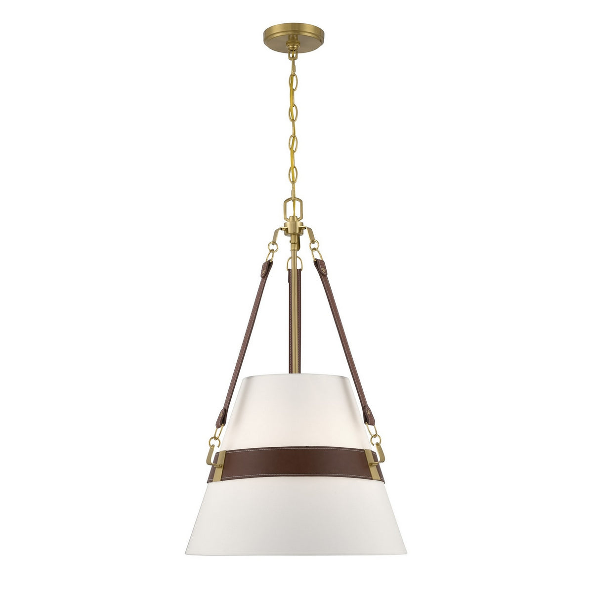Corinth Three Light Pendant in Warm Brass