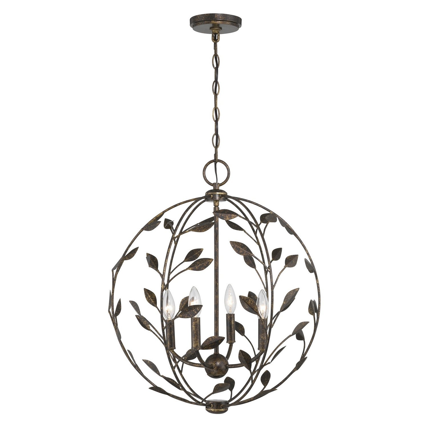 Suspension à quatre lampes Laska en bronze enchanté