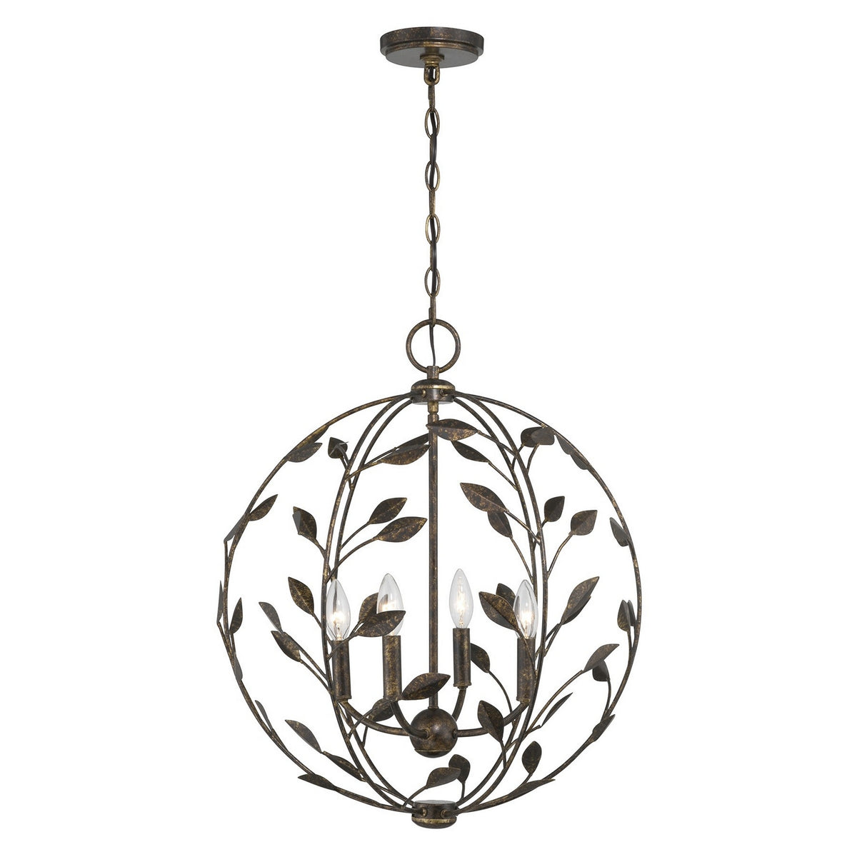 Laska Four Light Pendant in Enchanted Bronze