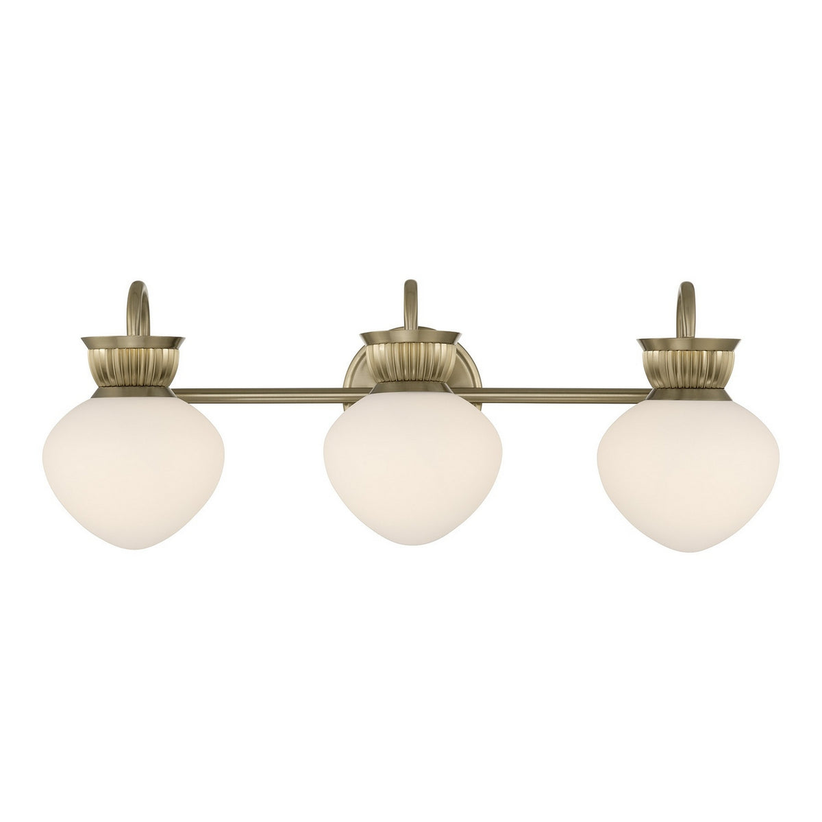 Melbourne Three Light Bathroom Vanity in Noble Brass