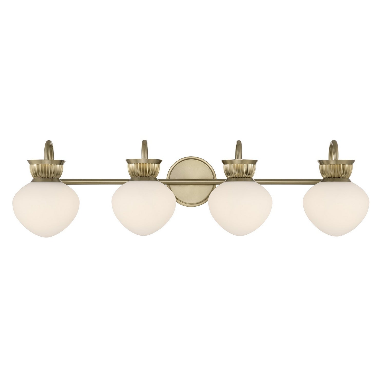 Melbourne Four Light Bathroom Vanity in Noble Brass
