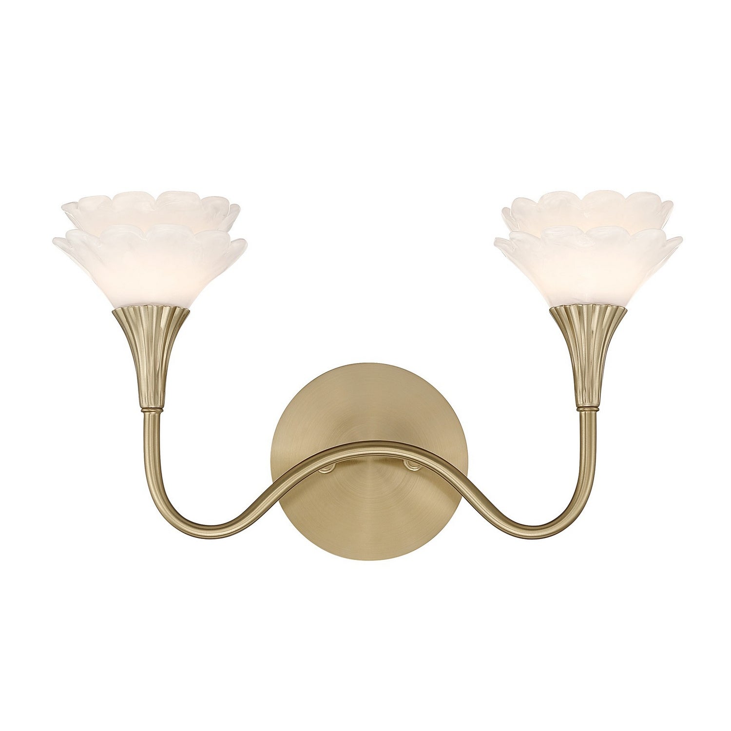 Florena Two Light Bathroom Vanity in Noble Brass