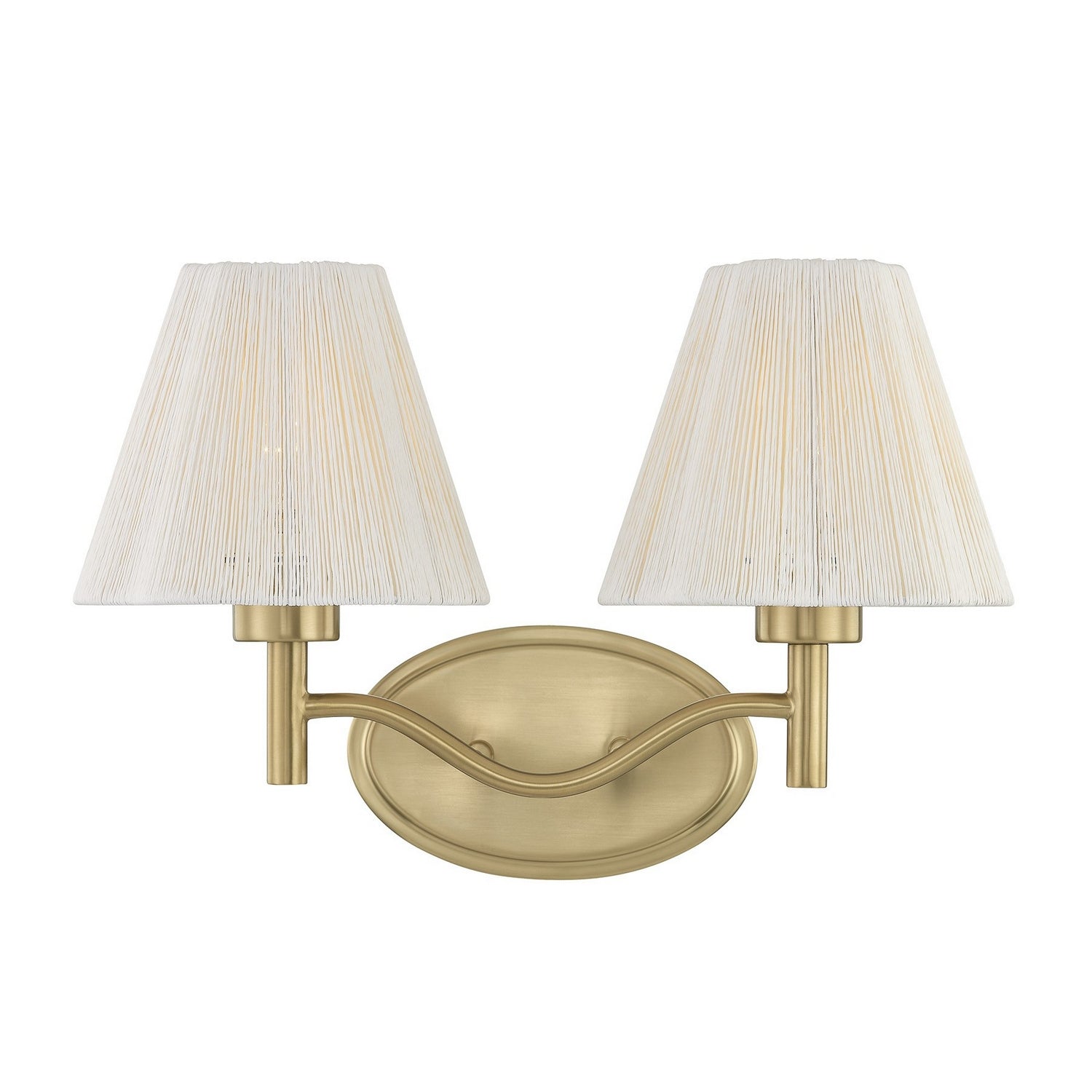 Rosa Two Light Bathroom Vanity in Noble Brass