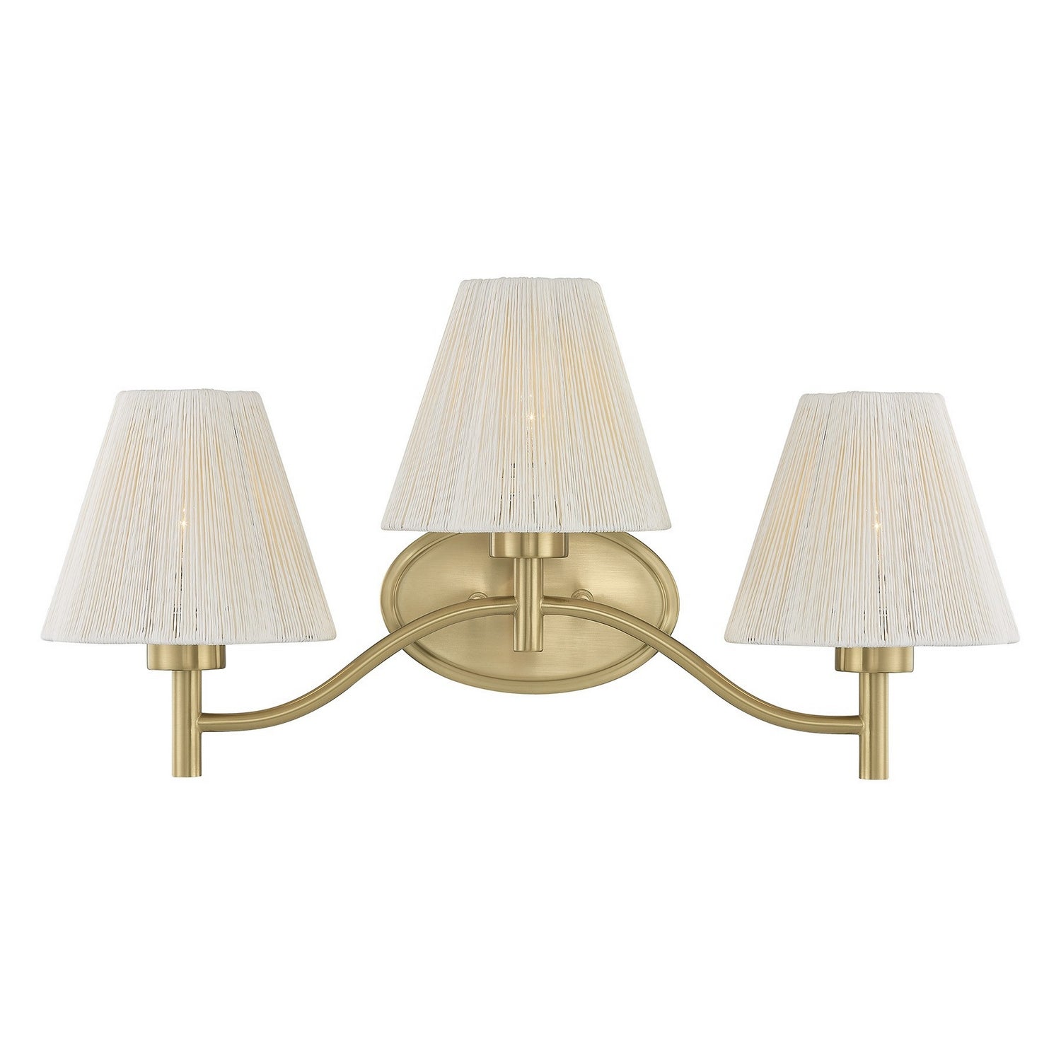 Rosa Three Light Bathroom Vanity in Noble Brass