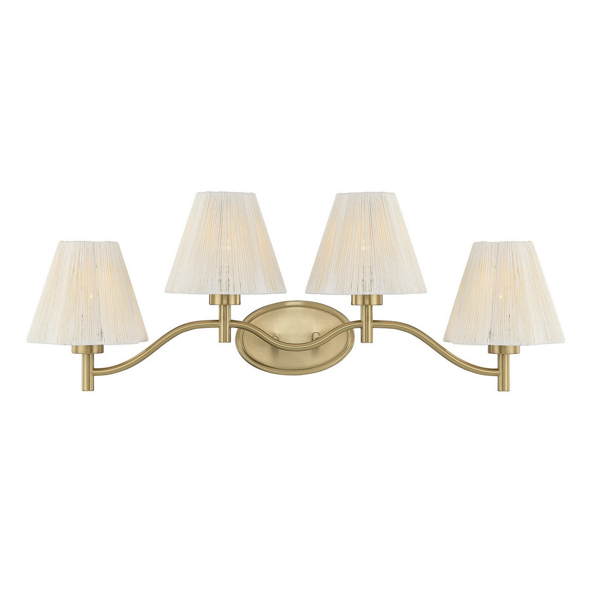 Rosa Four Light Bathroom Vanity in Noble Brass