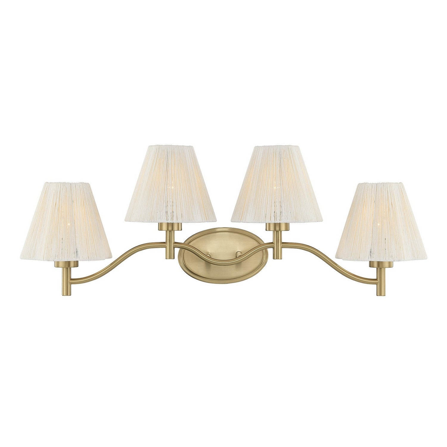 Applique de salle de bain Rosa à quatre lumières en laiton noble