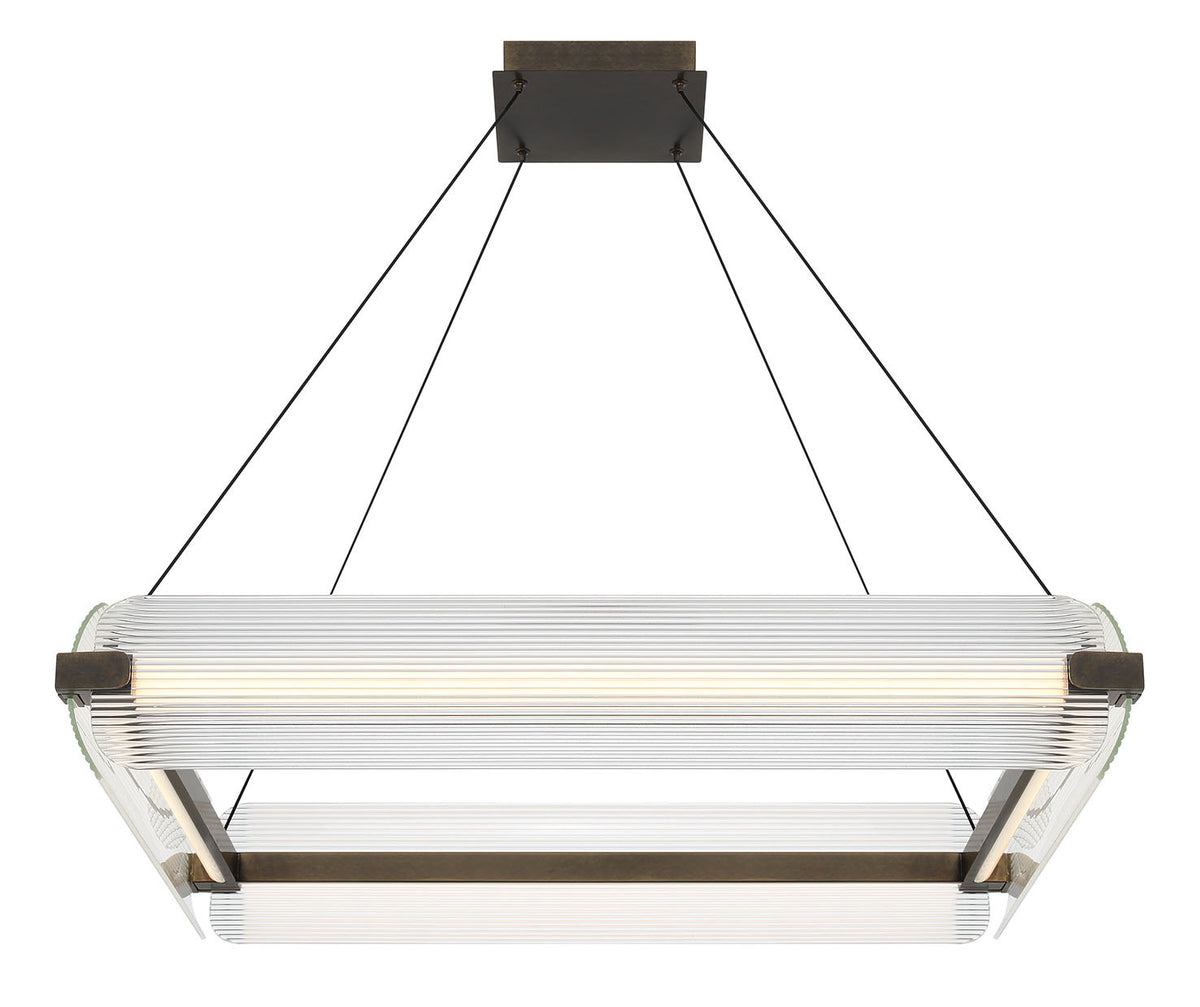 Neoness LED Chandelier in Weathered Brass