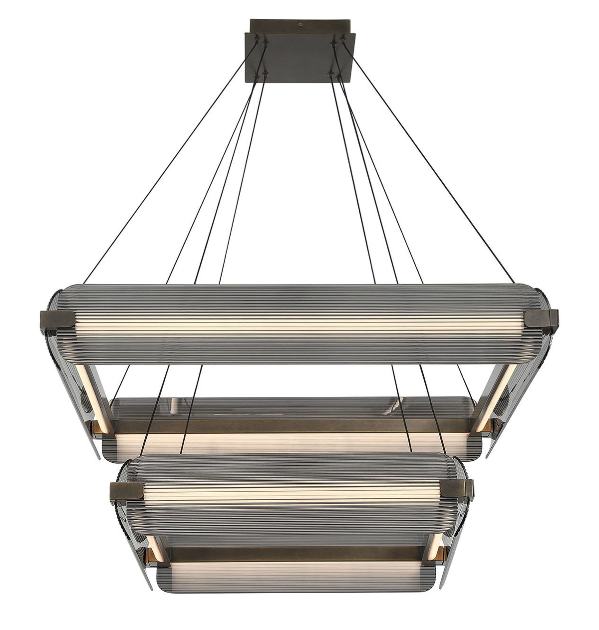 Neoness LED Chandelier in Weathered Brass