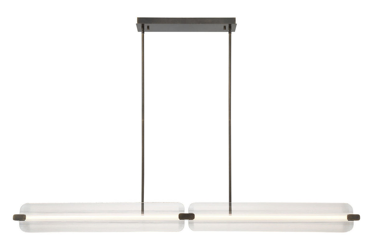 Neoness LED Linear Chandelier in Weathered Brass