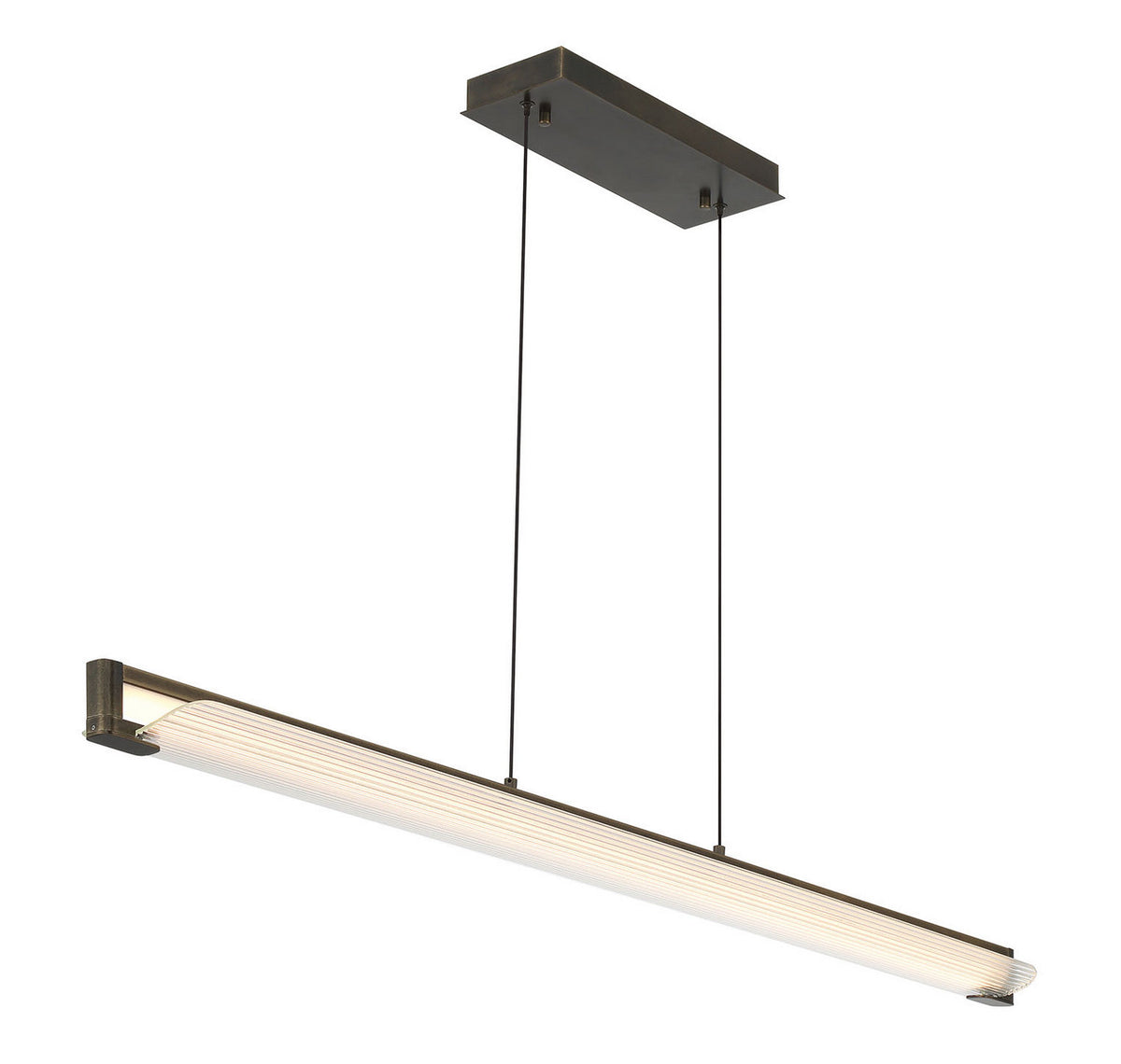 Neoness LED Linear Chandelier in Weathered Brass
