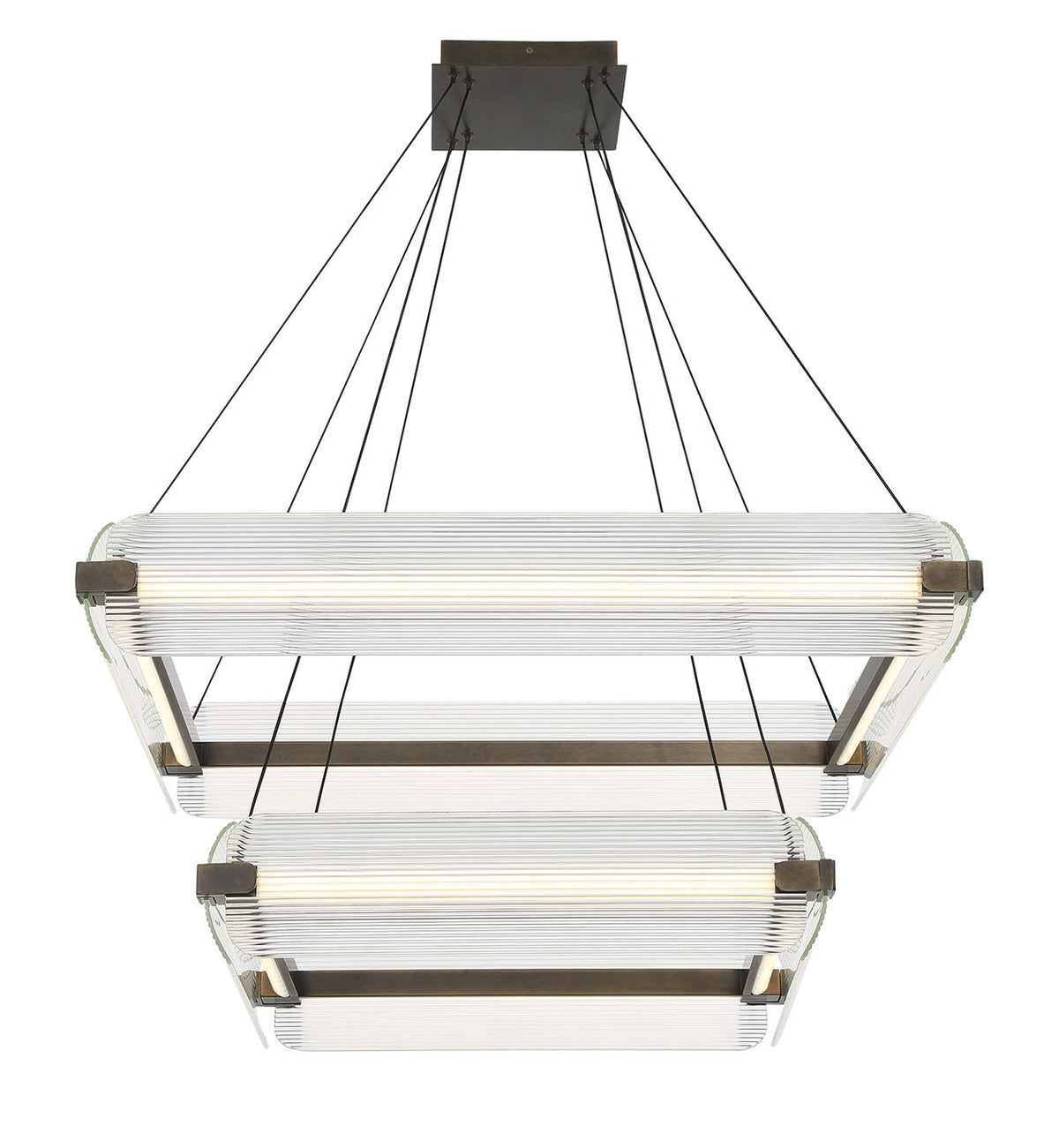 Neoness LED Chandelier in Weathered Brass