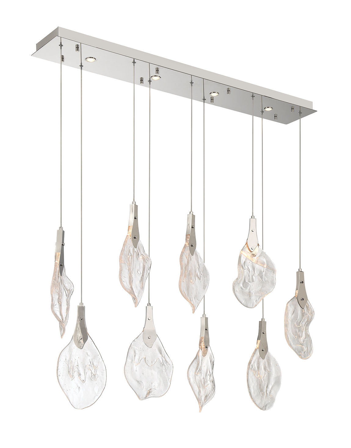 Jateo LED Linear Chandelier in Polished Nickel