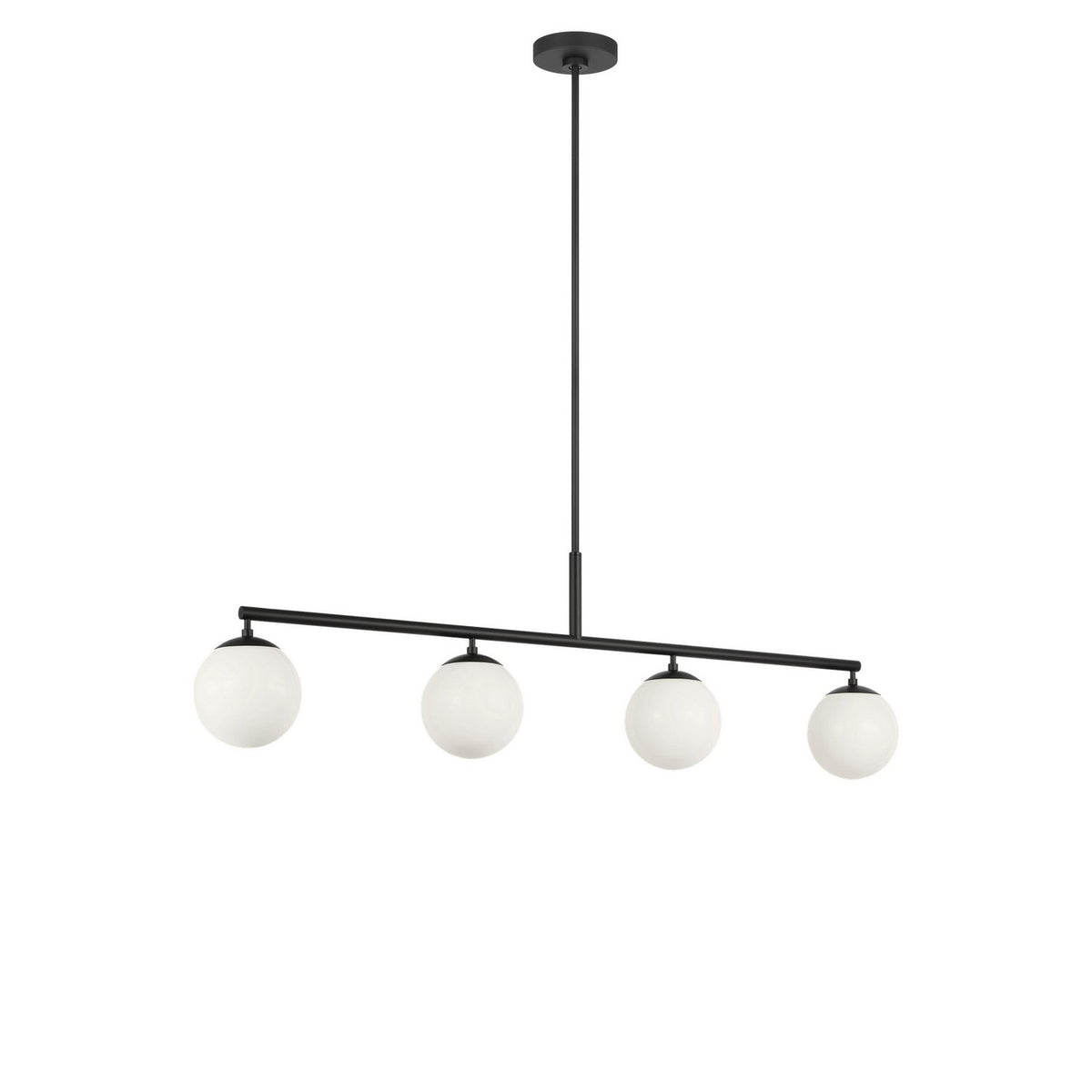 Nube Four Light Linear Chandelier in Midnight Black