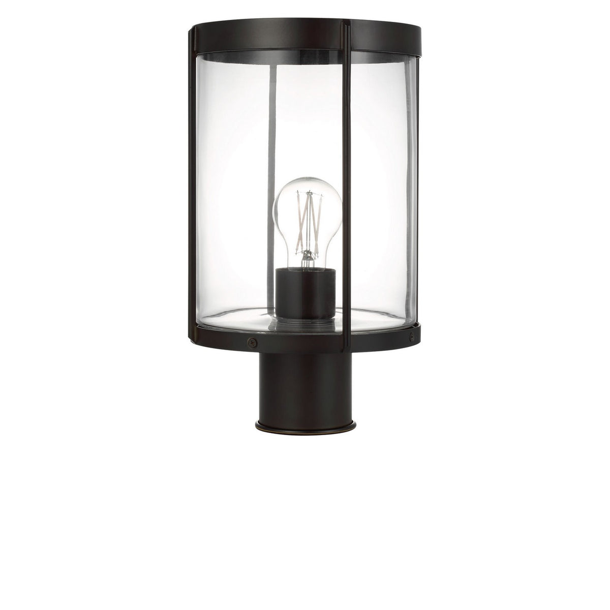 Luning One Light Outdoor Post Lantern in Textured Black