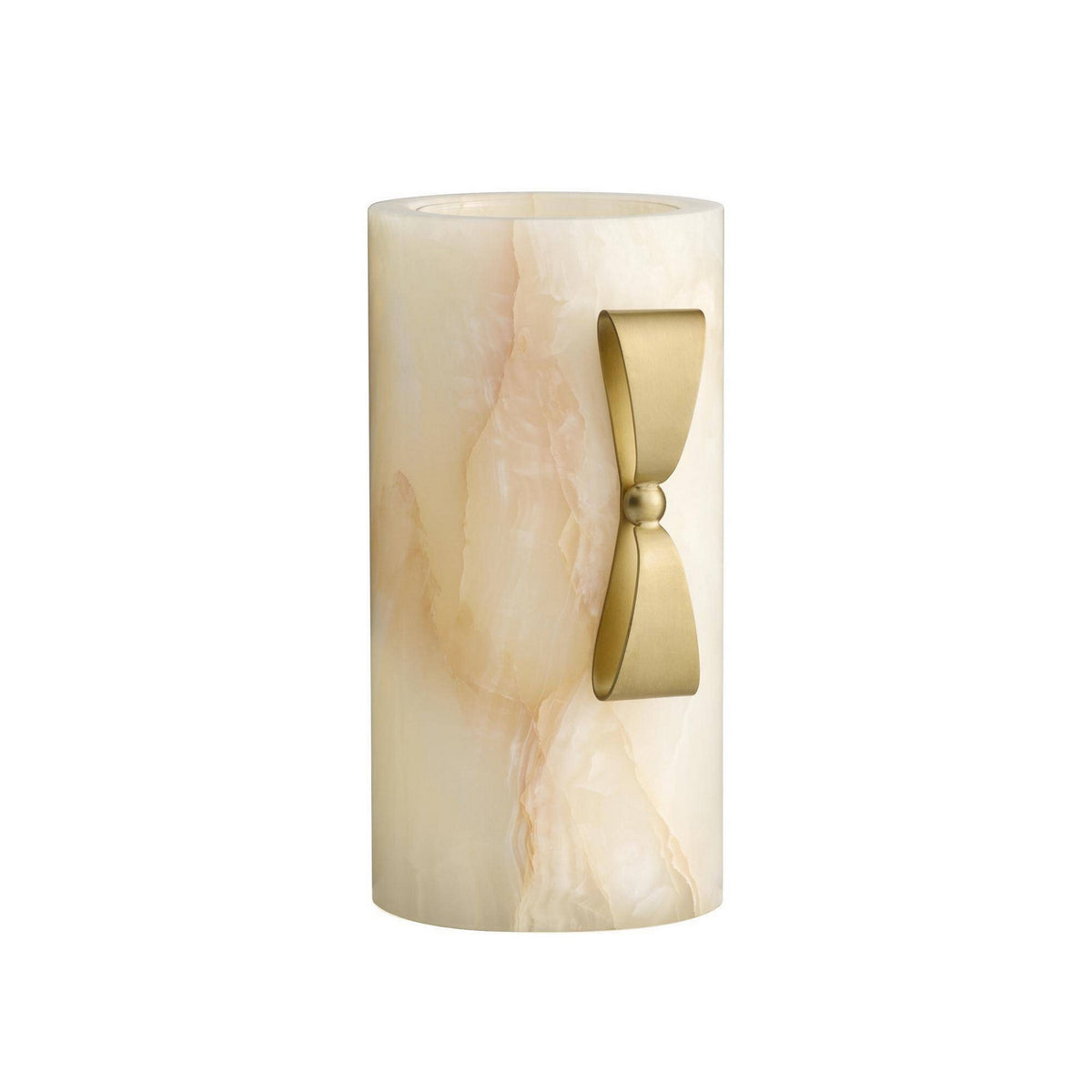 Monet Vase in White/Antique Brass