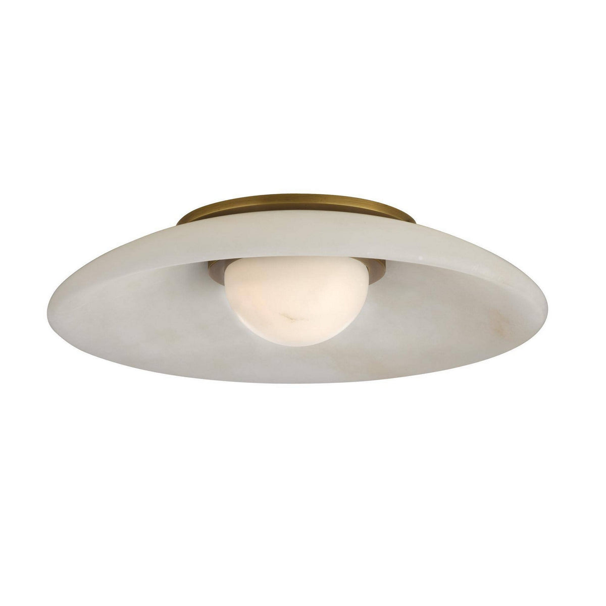 Stella LED Flush Mount in White/Antique Brass
