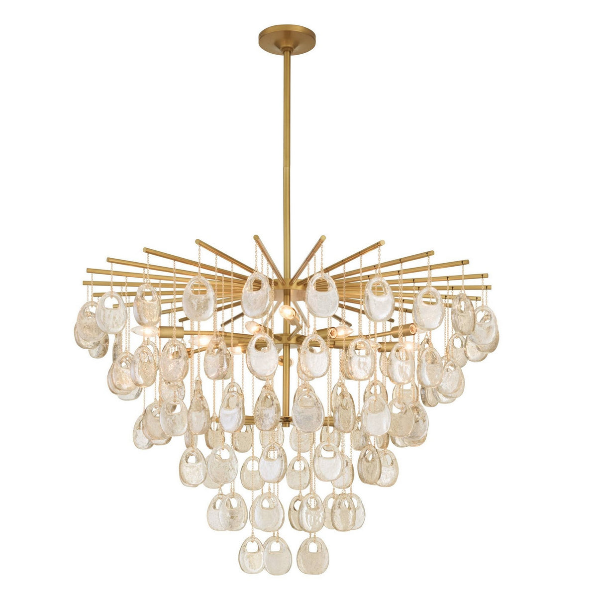 Jacqueline 12 Light Chandelier in Amber/Antique Brass