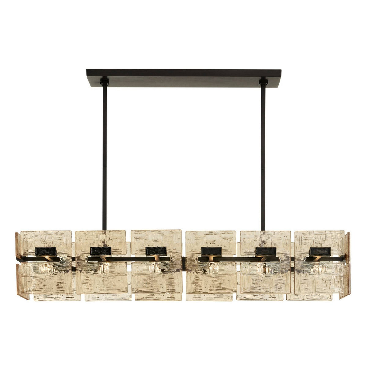 Vetrina Six Light Linear Chandelier in Molten Umber/English Bronze
