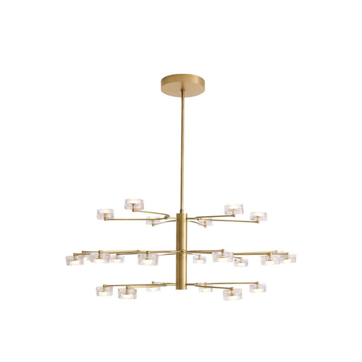 Glacielle LED Chandelier in Clear/Antique Brass