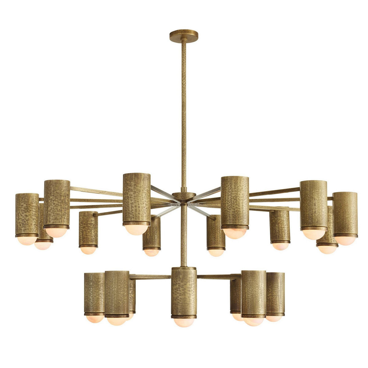 Loryn 20 Light Chandelier in Antique Brass/White