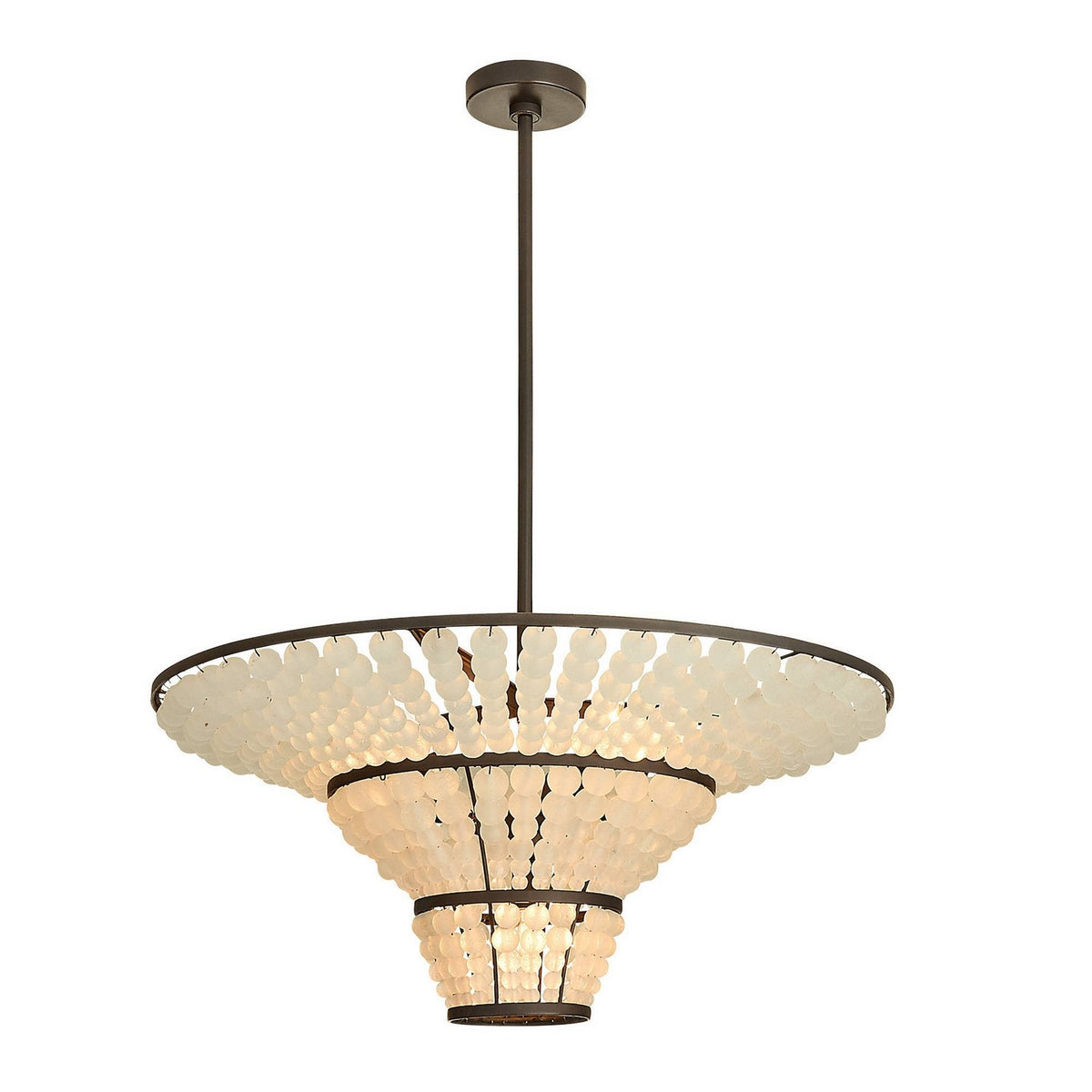 Lulu Four Light Chandelier in Bronze/Organic Frosted