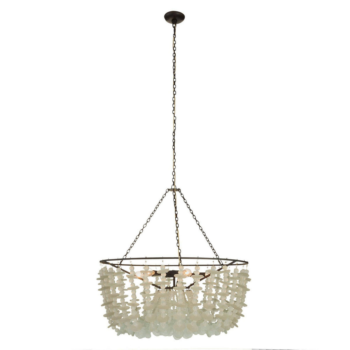 Cyprus Six Light Chandelier in Organic Frosted/Bronze