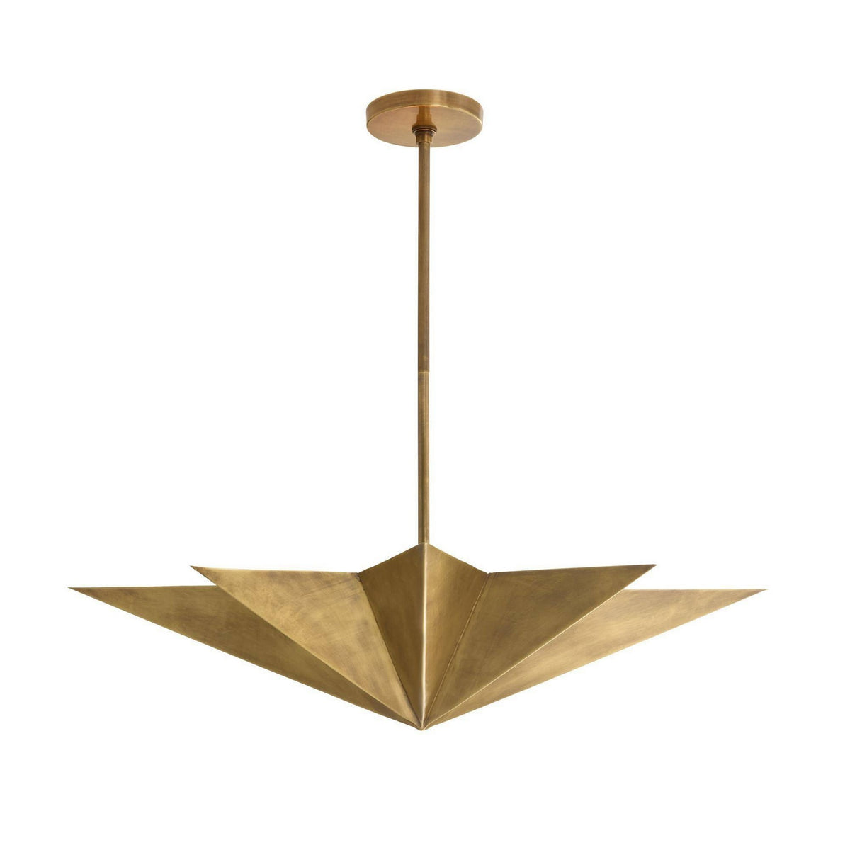 Rex Eight Light Pendant in Antique Brass