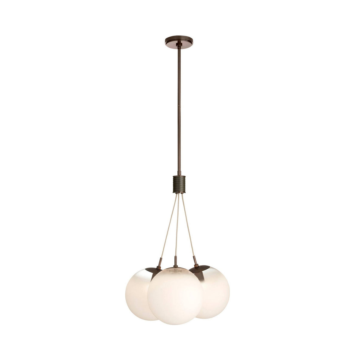 Trinity Three Light Chandelier in Frost Ombre/Heritage Brass