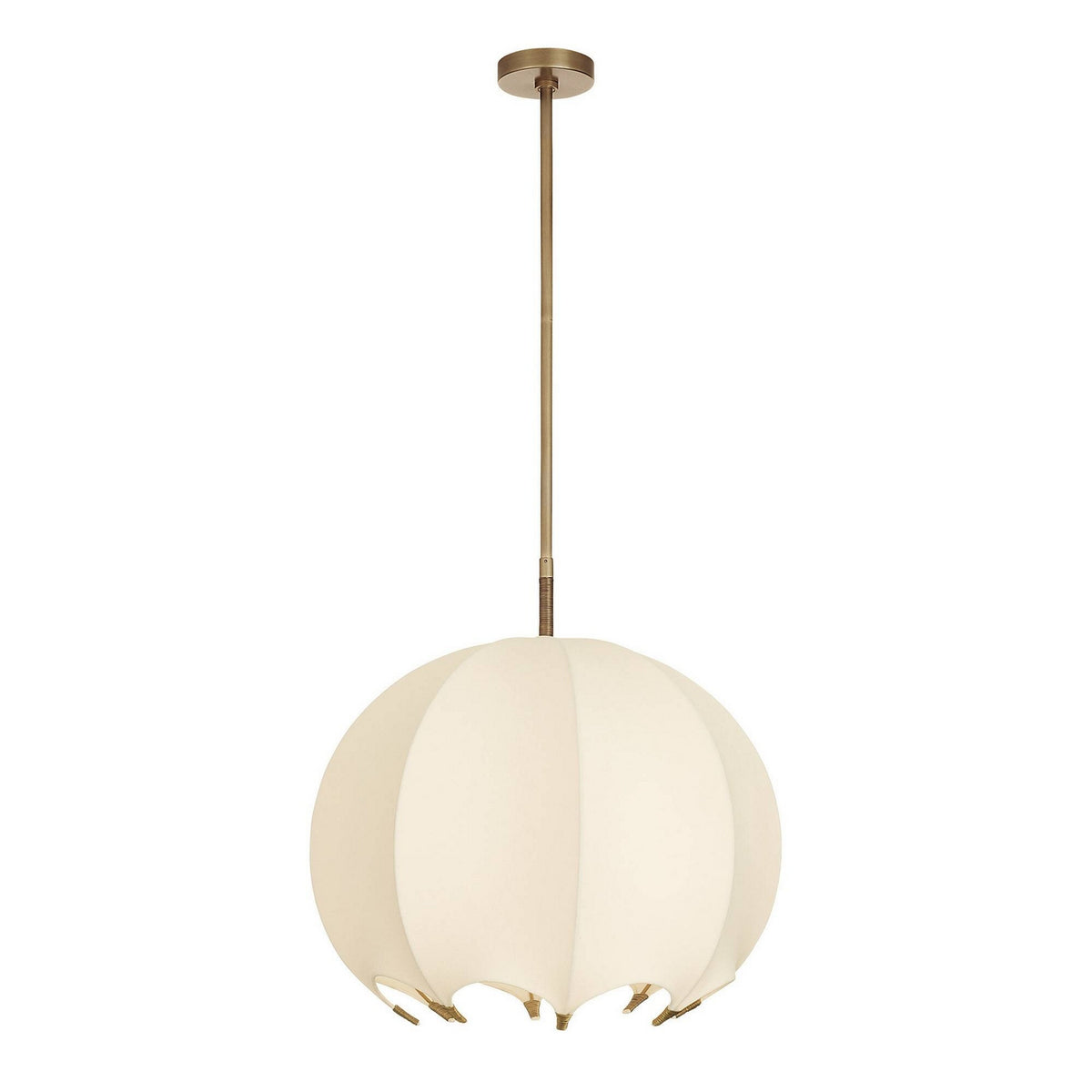 Lunaria One Light Pendant in Ivory/Antique Brass