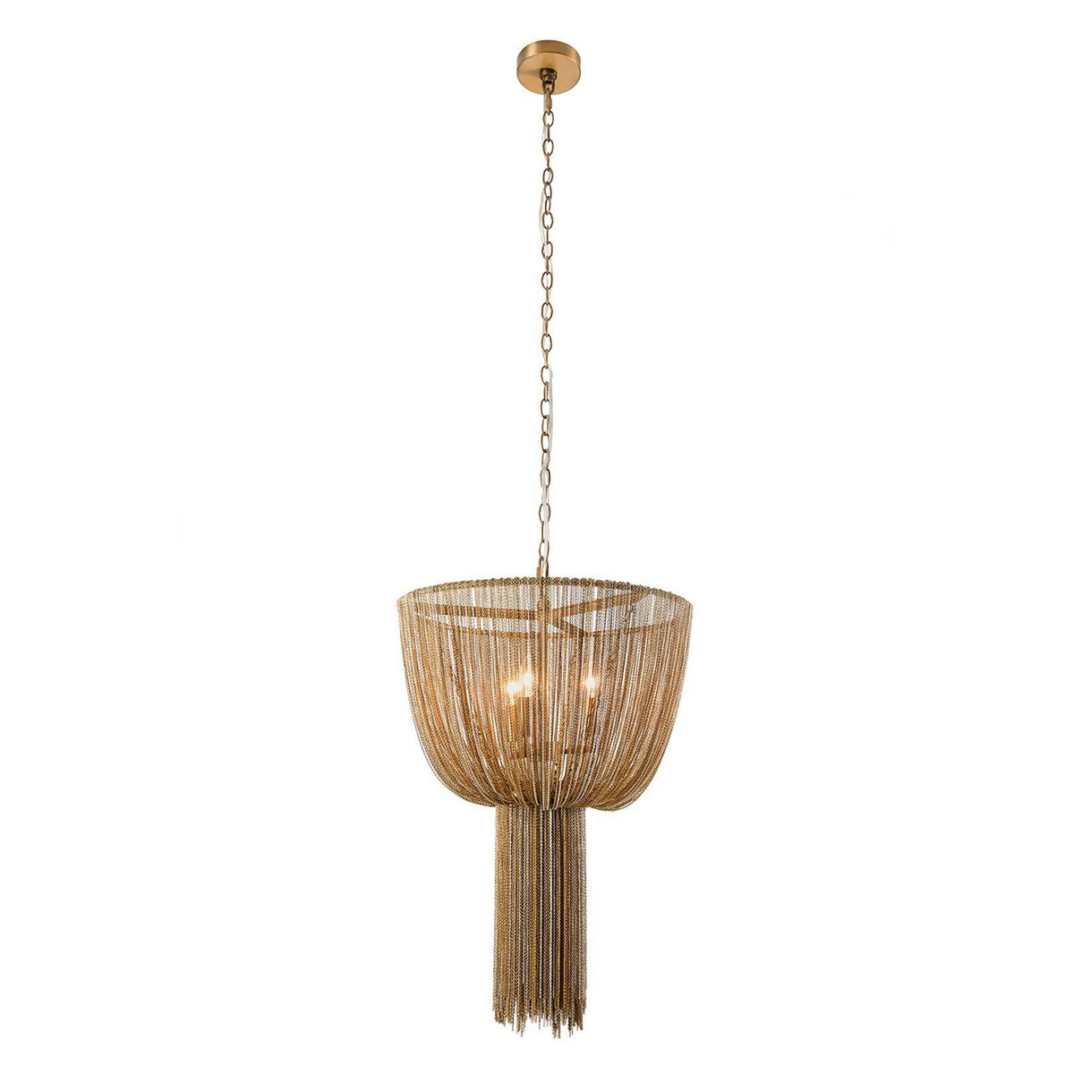Yale Three Light Chandelier in Aged Brass