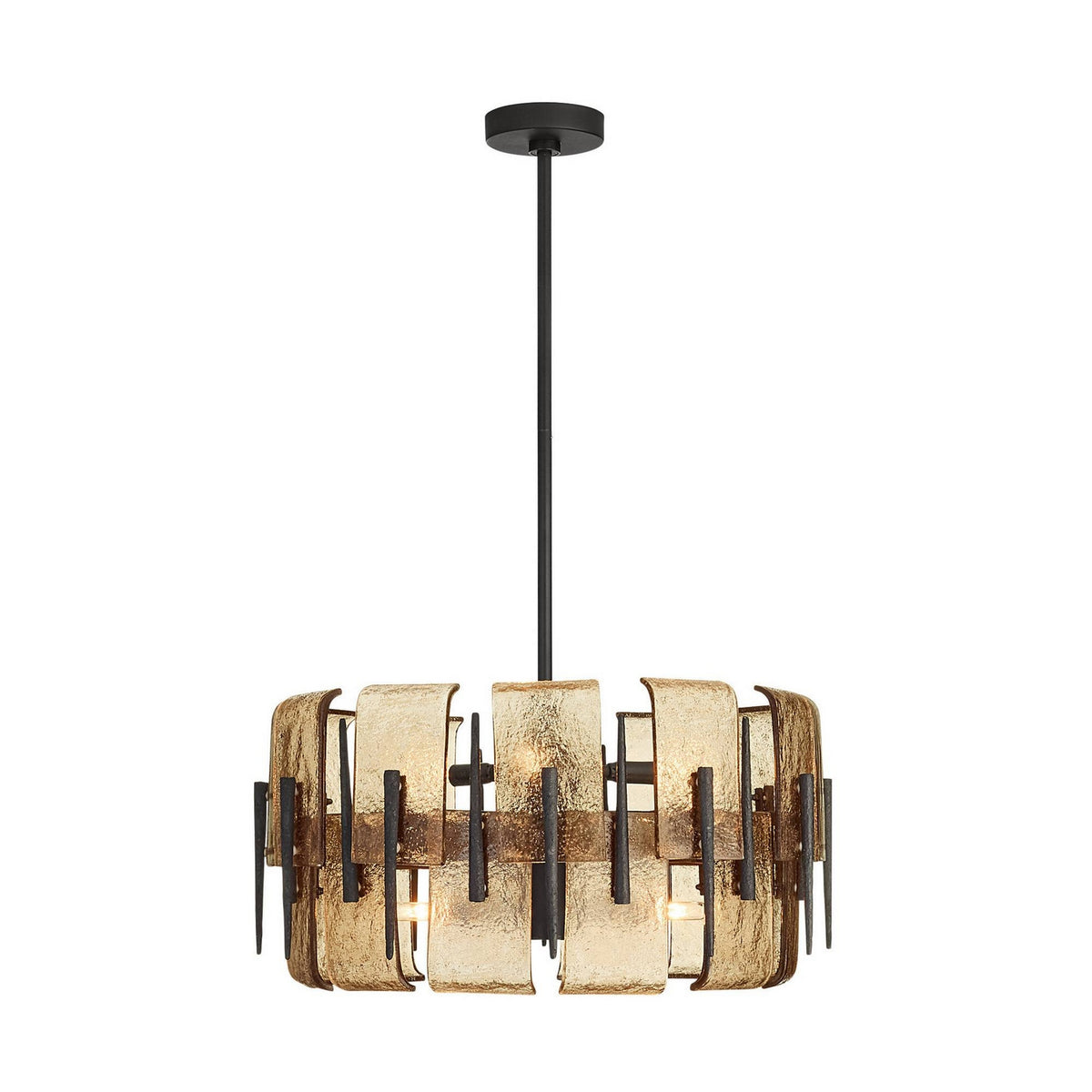 Lumora Six Light Chandelier in Smoke/Blackened Iron