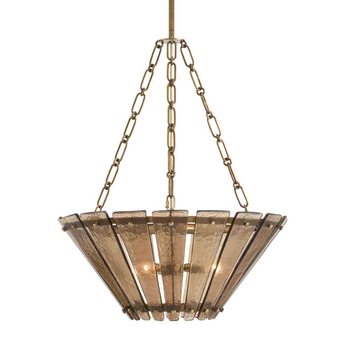 Decora Three Light Chandelier in Smoke/Antique Brass