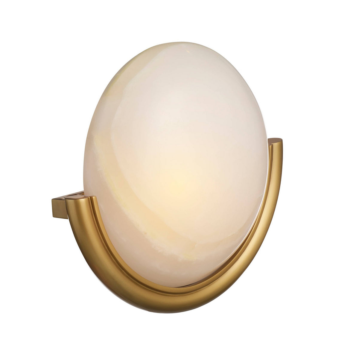 Alicia LED Wall Sconce in White/Antique Brass