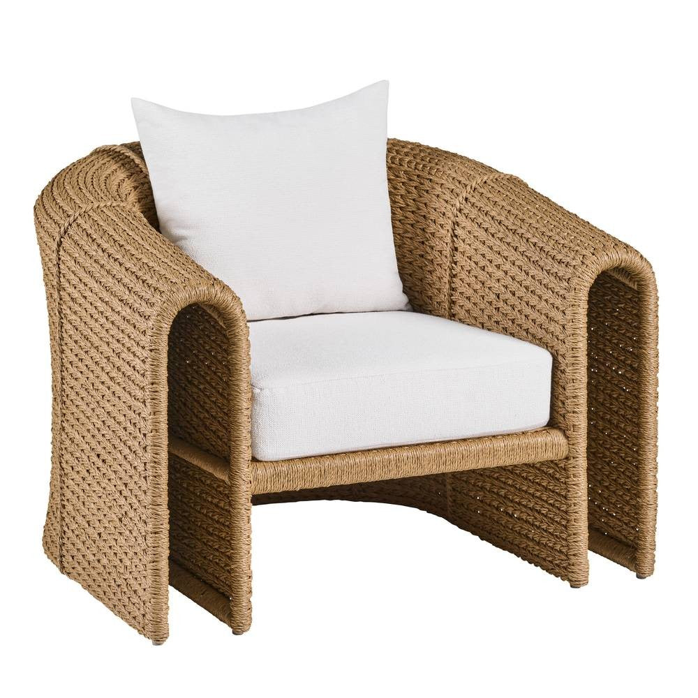 Julien Outdoor Lounge Chair in Pearl/Tan