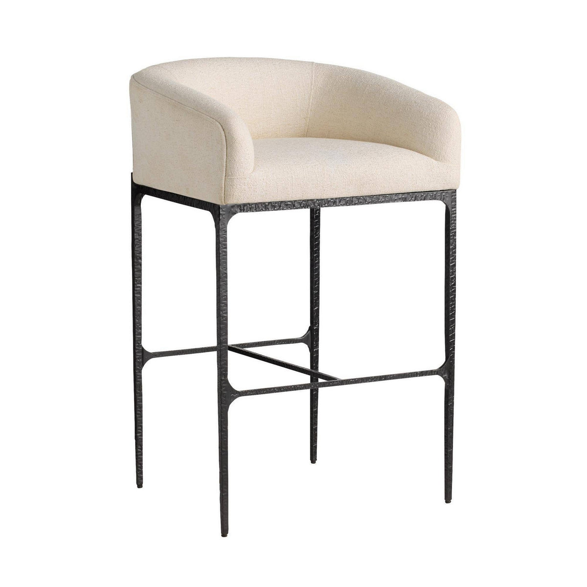 Osbourne Bar Stool in Oxford White/Blackened Iron