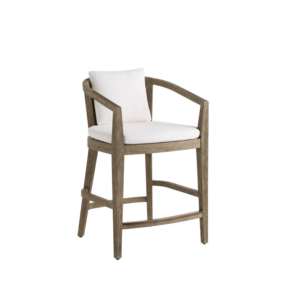 Sobek Outdoor Counter Stool in Pearl/Kona