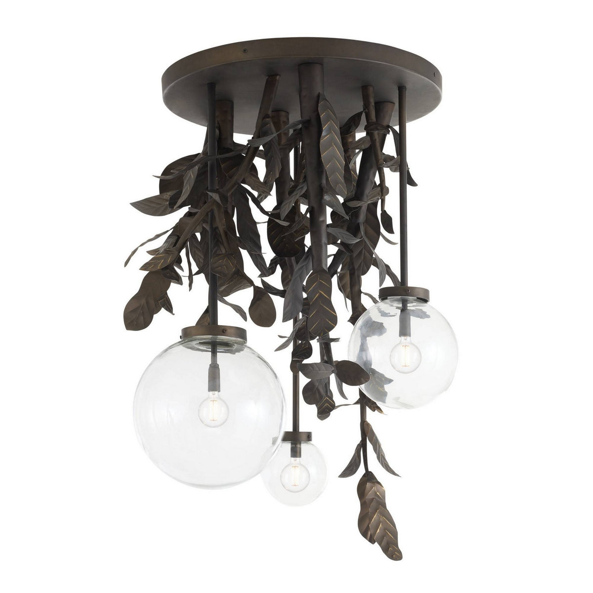 Will O' the Wisp Three Light Chandelier in Bronze/Clear