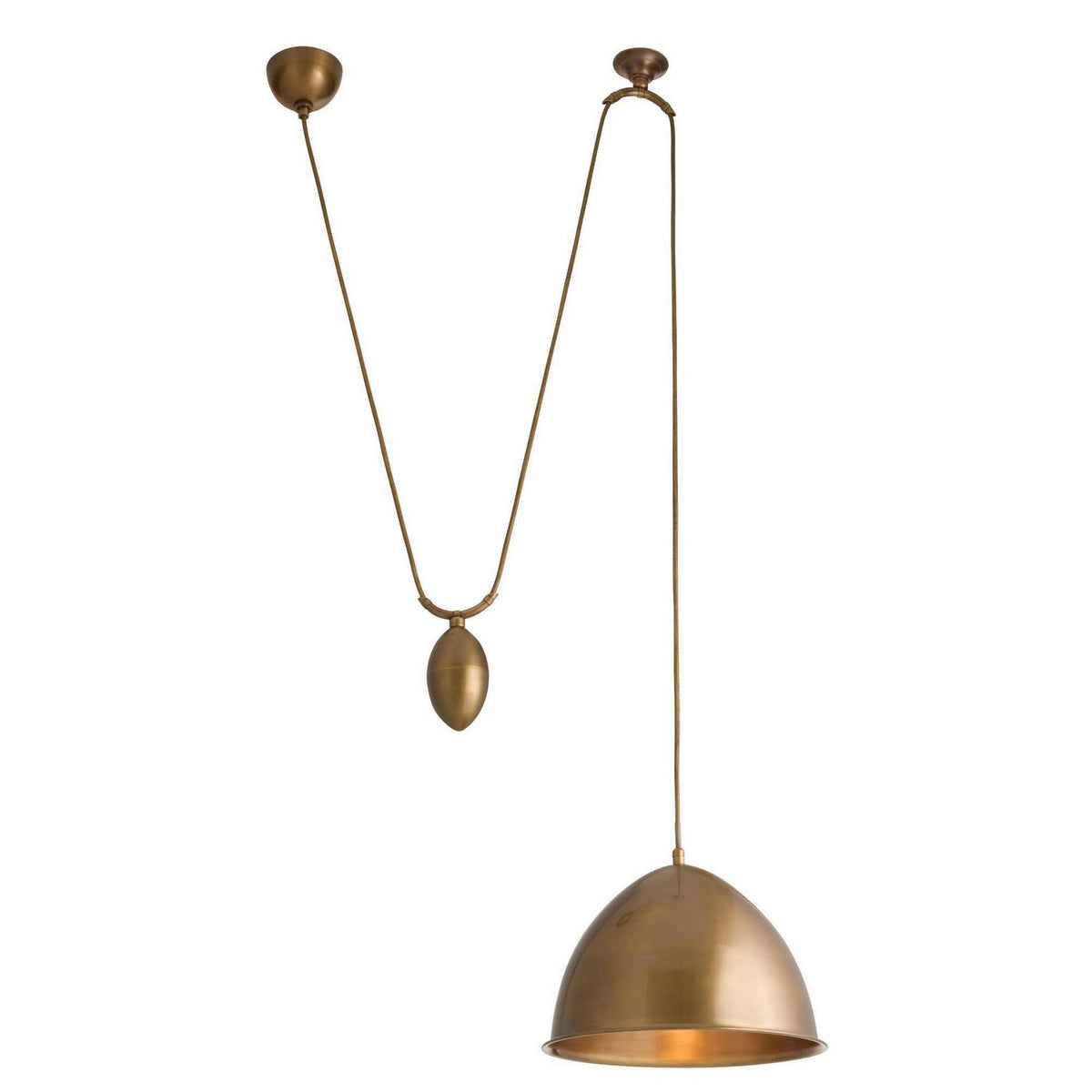 Egg One Light Pendant in Antique Brass