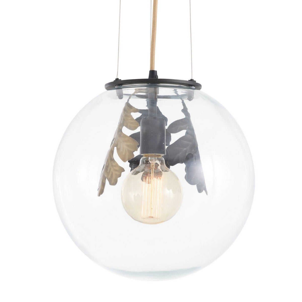 Chene One Light Pendant in Bronze/Clear