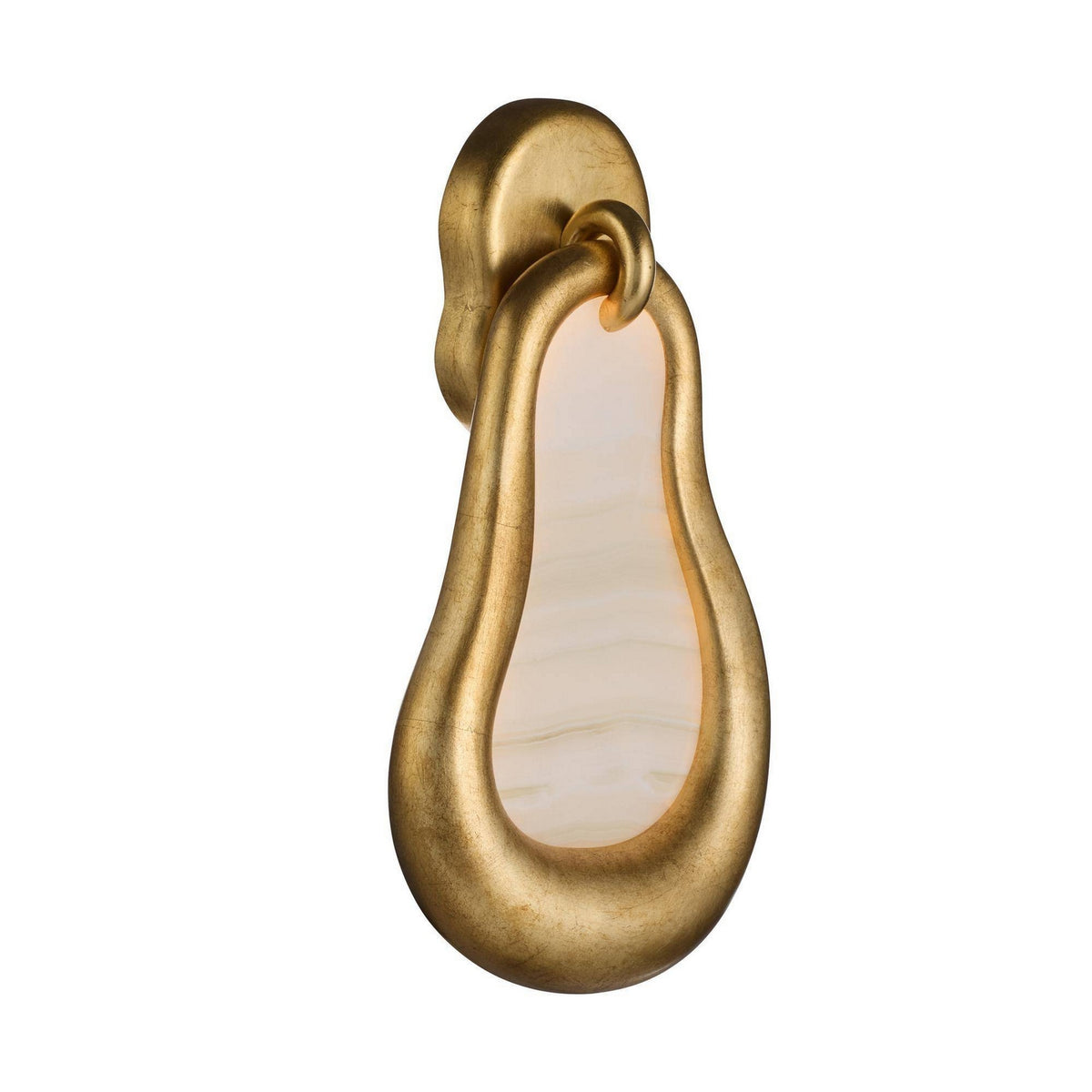 Elsa LED Wall Sconce in White/Antiqued Gold Leaf